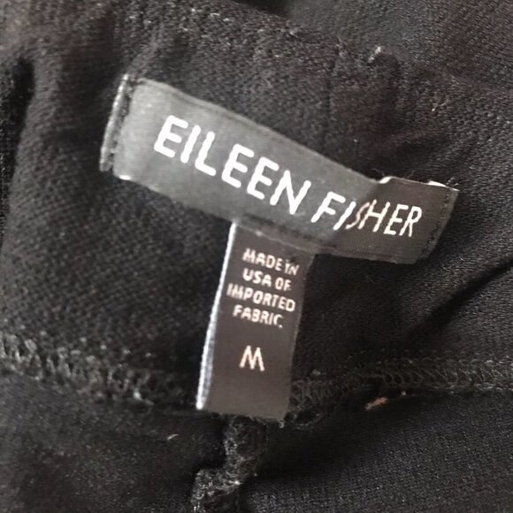 EILEEN FISHER Black Midrise Pull On Stretch Straight Leg Lounge Pants Size Med - Picture 6 of 7